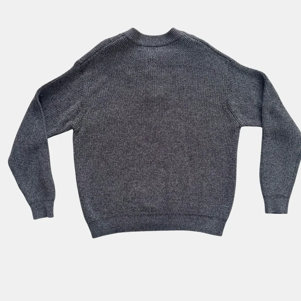 Cabelas Mens 2XL Grey Cotton Chunky Knit Henley Sweater Pullover‎ fisherman